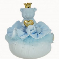 POUF CELESTE CON ORSETTO    PUO431S