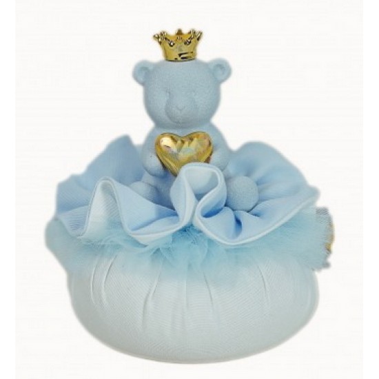 POUF CELESTE CON ORSETTO    PUO431S