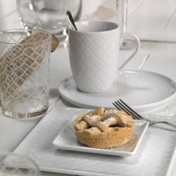 SET. 6 PIATTO FRUTTA TILE BIANCO TONDO