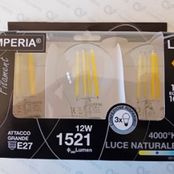 3 LAM. FILAMENT E27 W.12 GOCC. 4000K