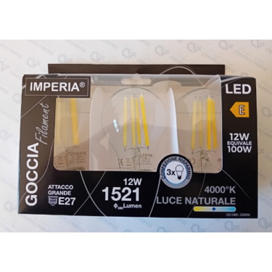 3 LAM. FILAMENT E27 W.12 GOCC. 4000K