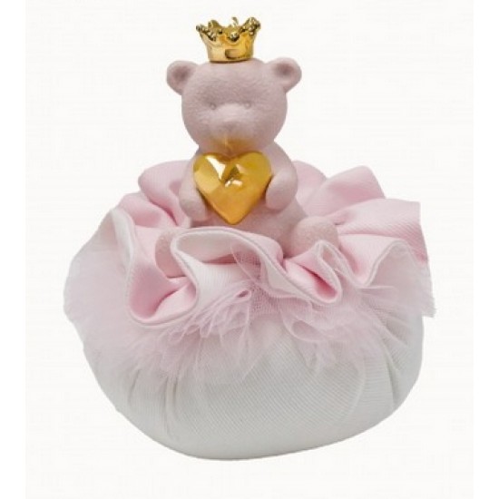 POUF ROSA CON ORSETTO        PU0430